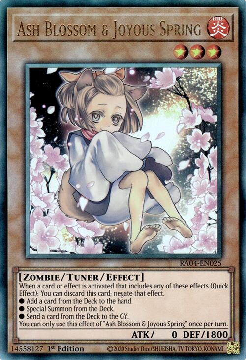 Ash Blossom & Joyous Spring (Alternate Art) [RA04-EN025] Prismatic Ultimate Rare | Gear Gaming Bentonville