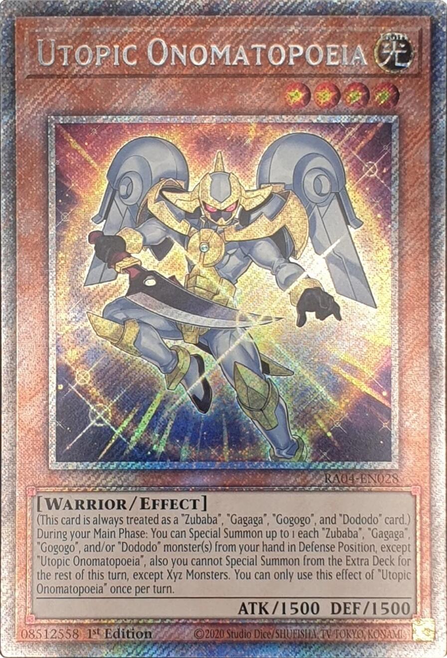 Utopic Onomatopoeia [RA04-EN028] Platinum Secret Rare | Gear Gaming Bentonville