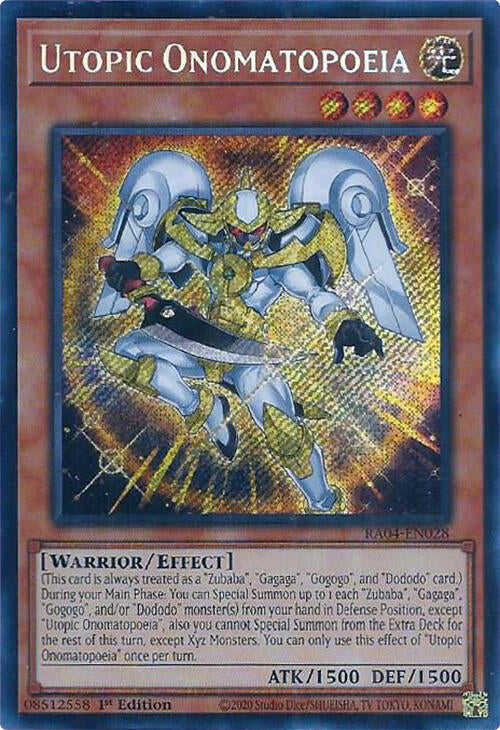 Utopic Onomatopoeia [RA04-EN028] Secret Rare | Gear Gaming Bentonville