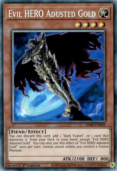 Evil HERO Adusted Gold [RA04-EN029] Prismatic Collector's Rare | Gear Gaming Bentonville