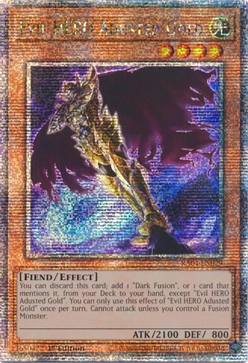 Evil HERO Adusted Gold [RA04-EN029] Quarter Century Secret Rare | Gear Gaming Bentonville