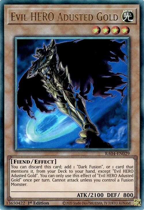 Evil HERO Adusted Gold [RA04-EN029] Prismatic Ultimate Rare | Gear Gaming Bentonville
