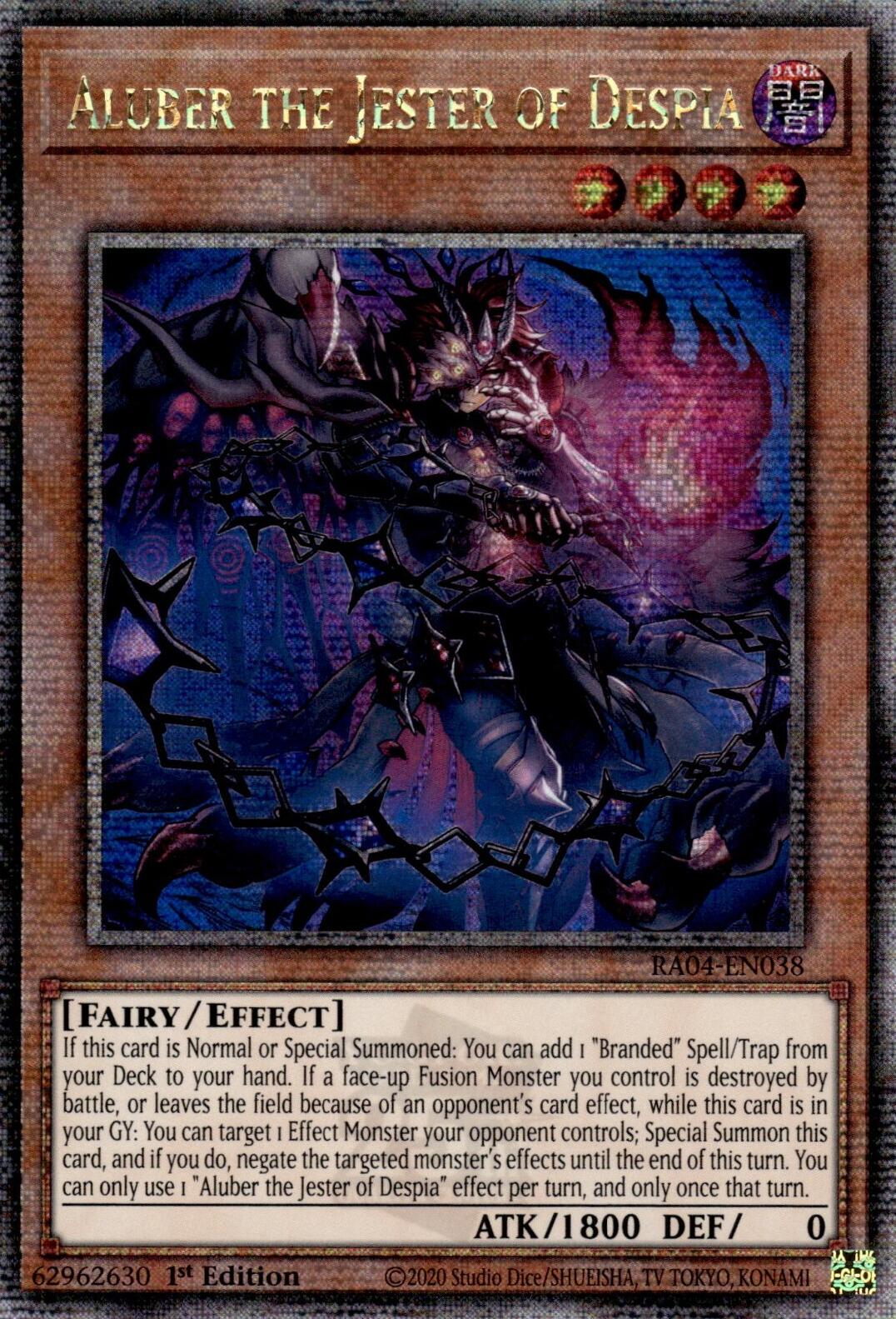 Aluber the Jester of Despia (New Art) [RA04-EN038] Quarter Century Secret Rare | Gear Gaming Bentonville