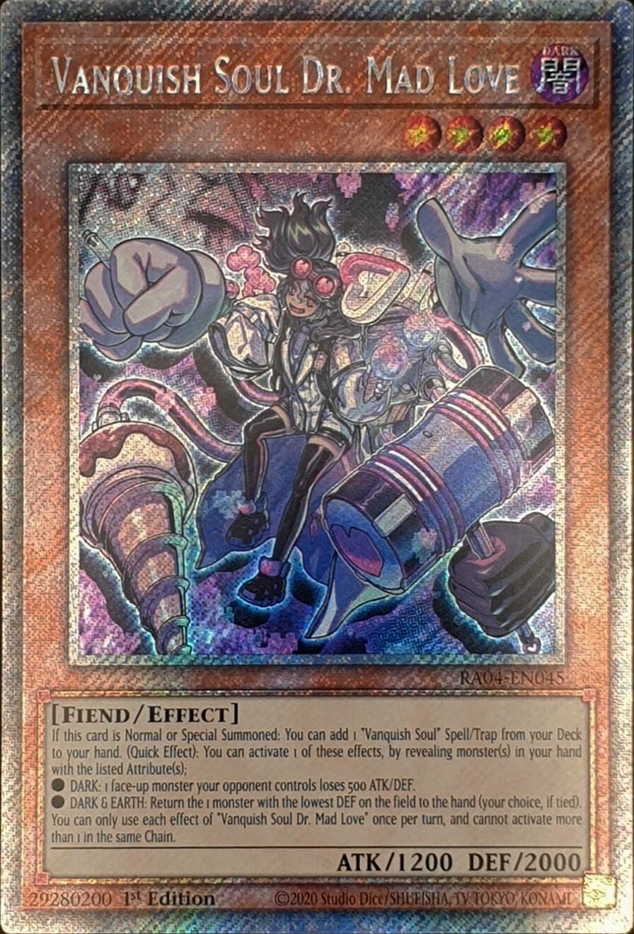 Vanquish Soul Dr. Mad Love [RA04-EN045] Platinum Secret Rare | Gear Gaming Bentonville