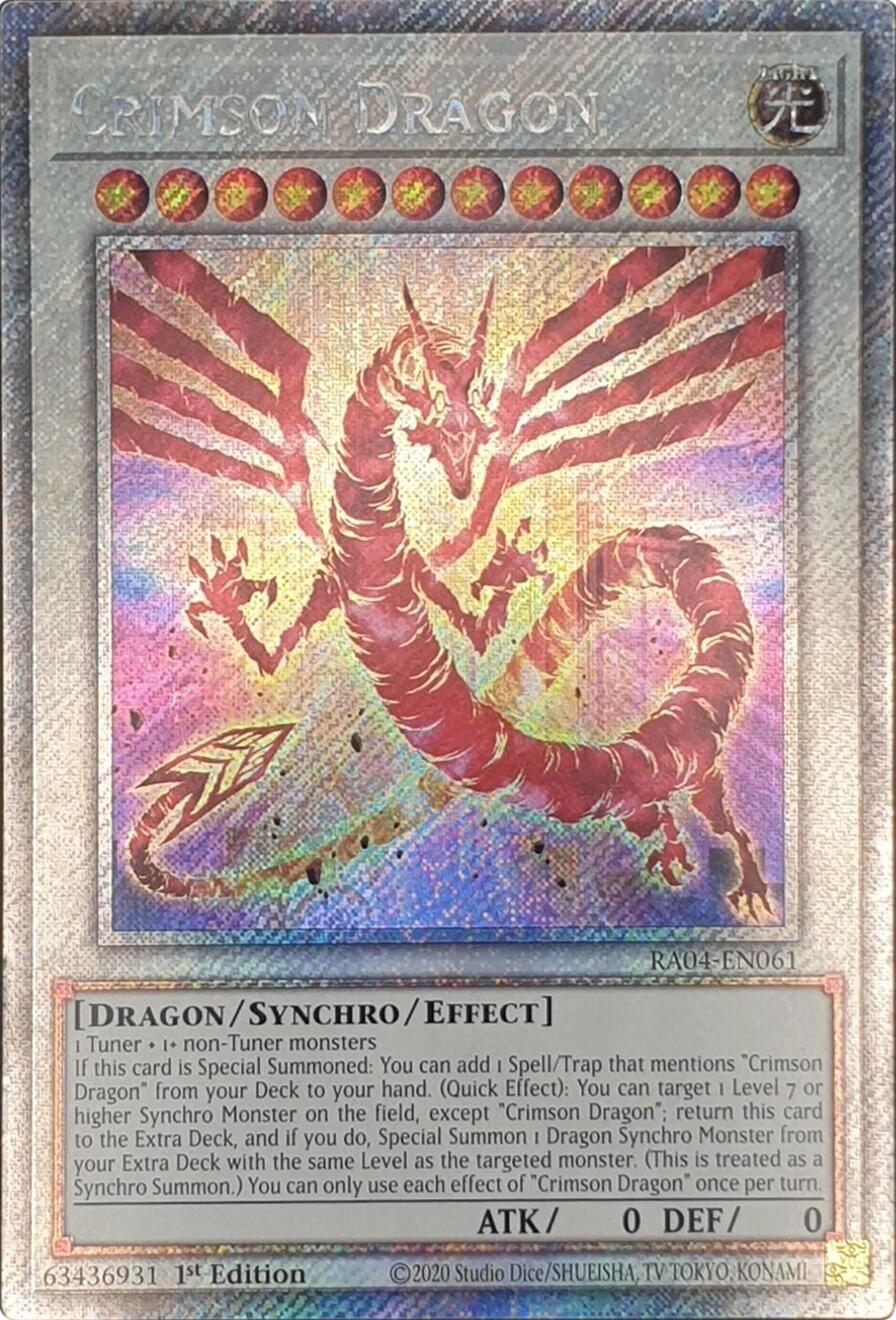 Crimson Dragon (card) [RA04-EN061] Platinum Secret Rare | Gear Gaming Bentonville