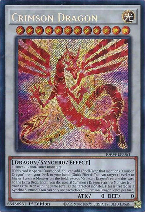 Crimson Dragon (card) [RA04-EN061] Secret Rare | Gear Gaming Bentonville