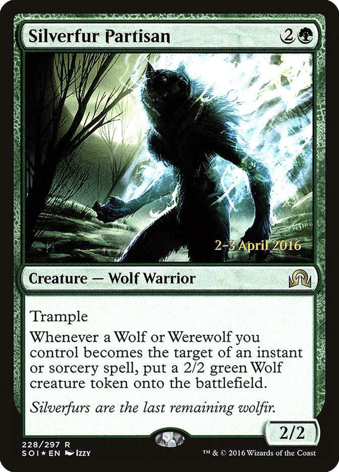 Silverfur Partisan [Shadows over Innistrad Prerelease Promos] | Gear Gaming Bentonville