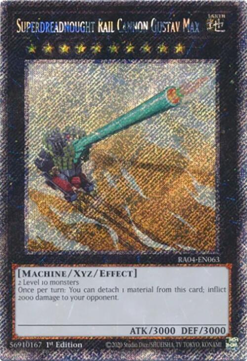 Superdreadnought Rail Cannon Gustav Max [RA04-EN063] Platinum Secret Rare | Gear Gaming Bentonville