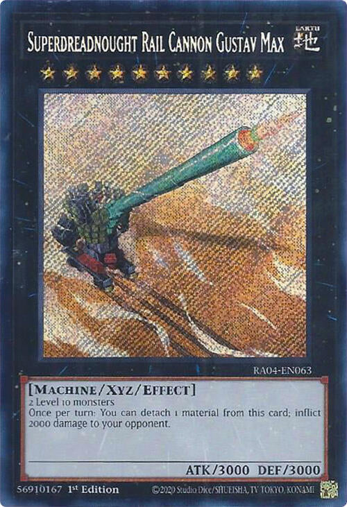 Superdreadnought Rail Cannon Gustav Max [RA04-EN063] Secret Rare | Gear Gaming Bentonville