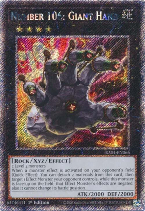 Number 106: Giant Hand [RA04-EN066] Platinum Secret Rare | Gear Gaming Bentonville