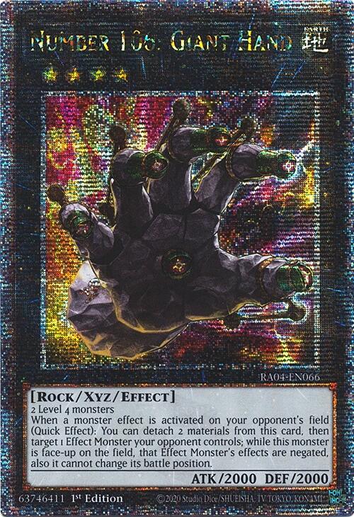 Number 106: Giant Hand [RA04-EN066] Quarter Century Secret Rare | Gear Gaming Bentonville