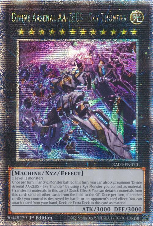 Divine Arsenal AA-ZEUS - Sky Thunder (New Art) [RA04-EN070] Quarter Century Secret Rare | Gear Gaming Bentonville