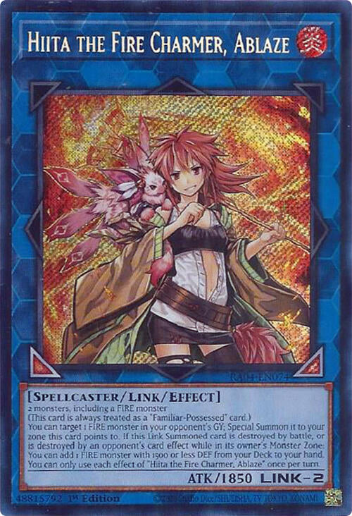 Hiita the Fire Charmer, Ablaze [RA04-EN074] Secret Rare | Gear Gaming Bentonville