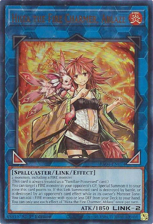Hiita the Fire Charmer, Ablaze [RA04-EN074] Ultra Rare | Gear Gaming Bentonville