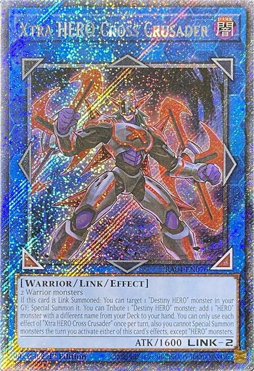 Xtra HERO Cross Crusader [RA04-EN076] Platinum Secret Rare | Gear Gaming Bentonville