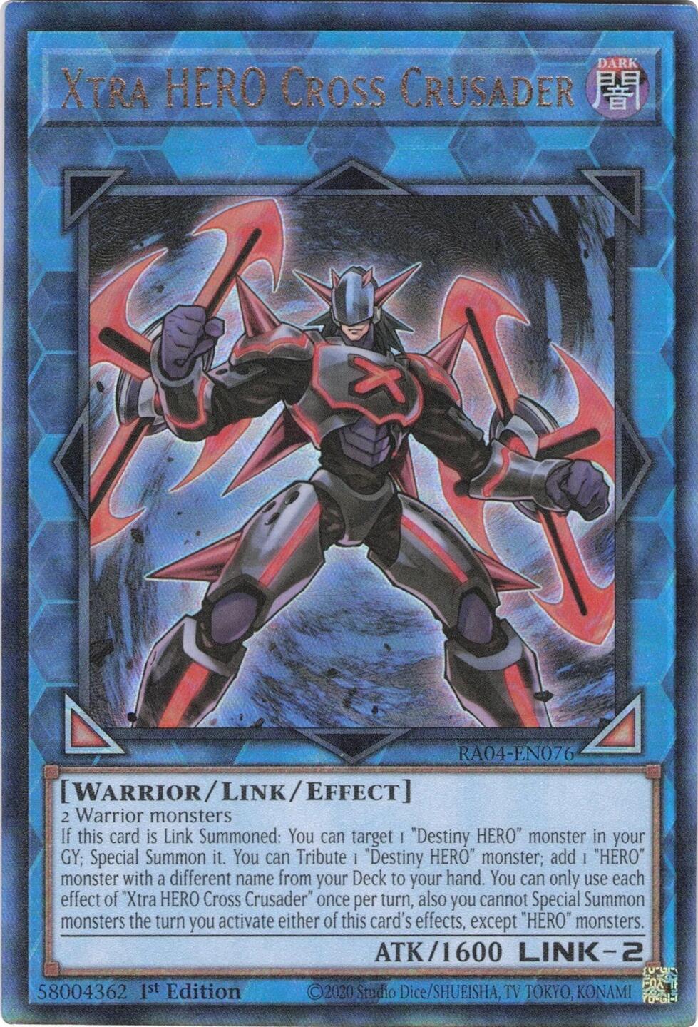 Xtra HERO Cross Crusader [RA04-EN076] Prismatic Ultimate Rare | Gear Gaming Bentonville
