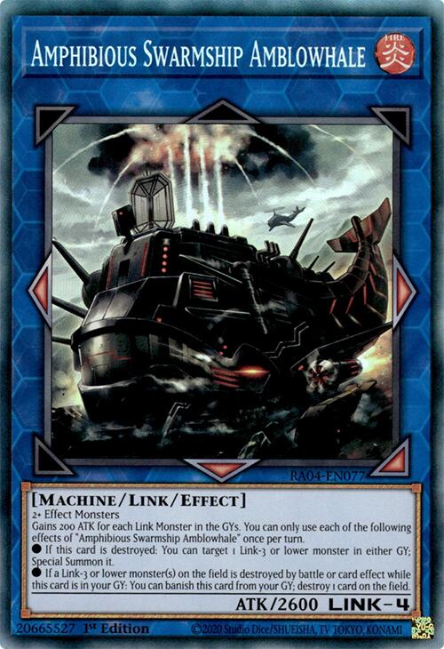 Amphibious Swarmship Amblowhale [RA04-EN077] Prismatic Collector's Rare | Gear Gaming Bentonville