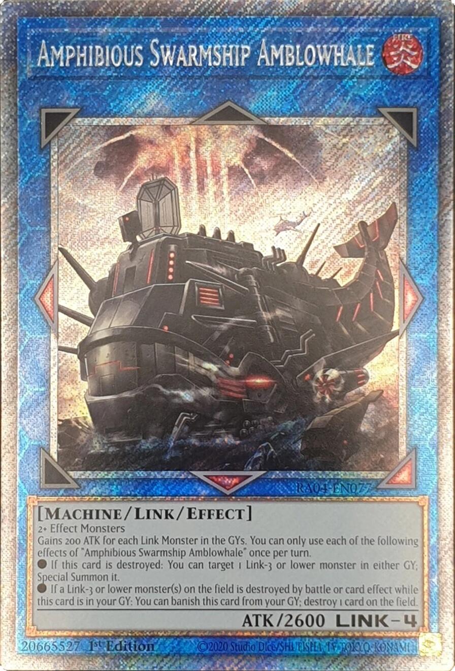Amphibious Swarmship Amblowhale [RA04-EN077] Platinum Secret Rare | Gear Gaming Bentonville