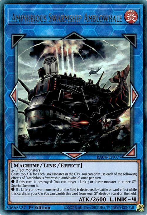 Amphibious Swarmship Amblowhale [RA04-EN077] Prismatic Ultimate Rare | Gear Gaming Bentonville