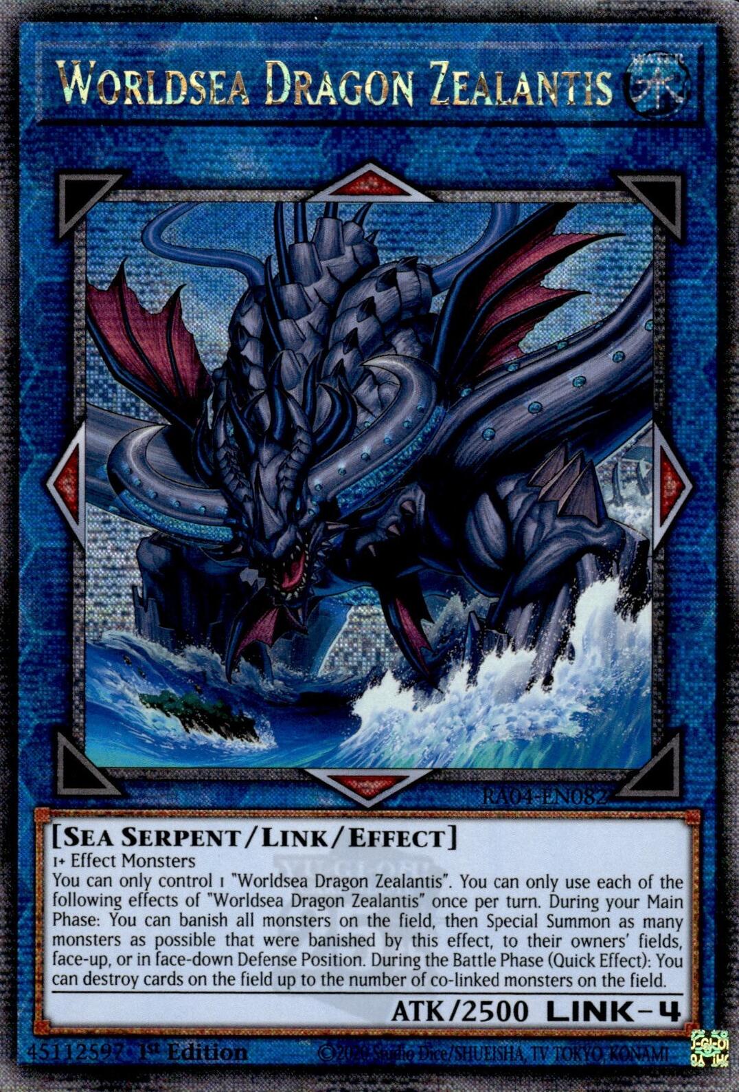 Worldsea Dragon Zealantis [RA04-EN082] Quarter Century Secret Rare | Gear Gaming Bentonville