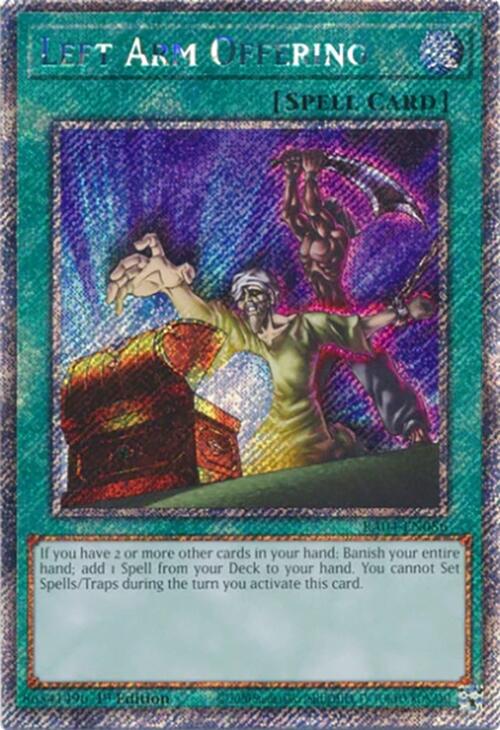 Left Arm Offering [RA04-EN086] Platinum Secret Rare | Gear Gaming Bentonville