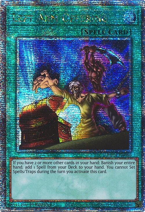 Left Arm Offering [RA04-EN086] Quarter Century Secret Rare | Gear Gaming Bentonville