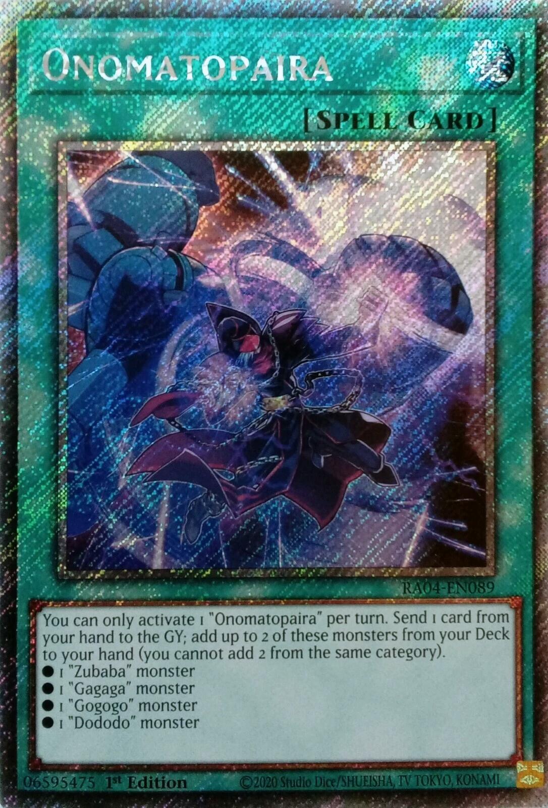 Onomatopaira [RA04-EN089] Platinum Secret Rare | Gear Gaming Bentonville