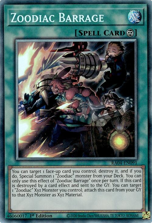 Zoodiac Barrage [RA04-EN091] Prismatic Collector's Rare | Gear Gaming Bentonville