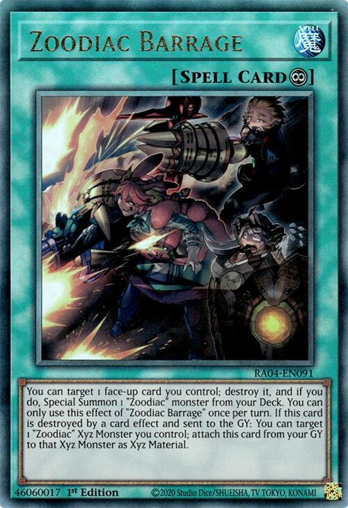 Zoodiac Barrage [RA04-EN091] Prismatic Ultimate Rare | Gear Gaming Bentonville