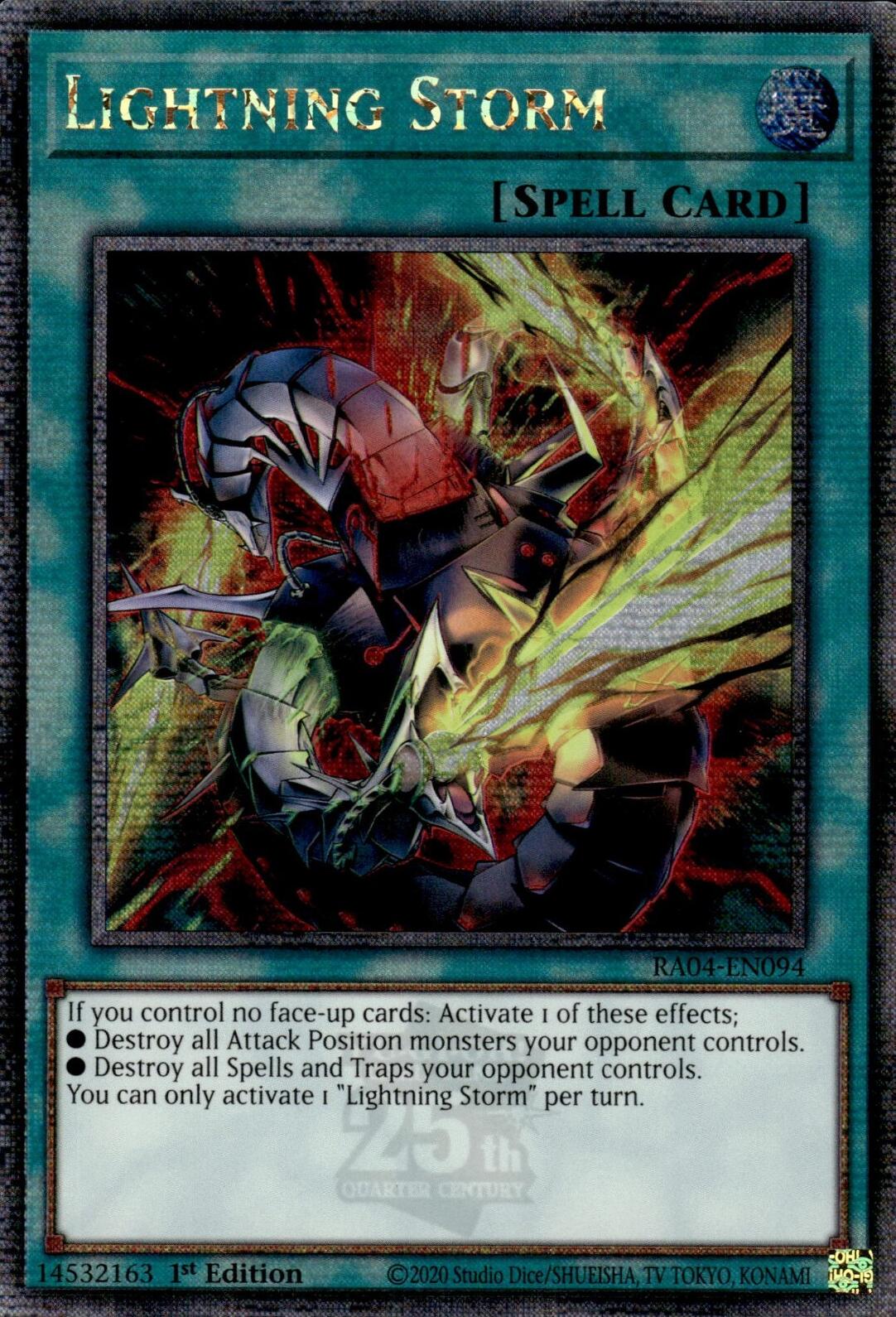Lightning Storm (New Art) [RA04-EN094] Quarter Century Secret Rare | Gear Gaming Bentonville