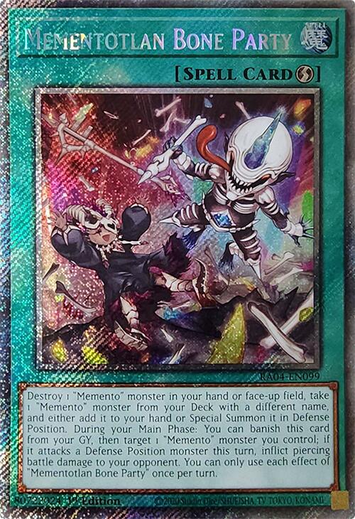 Mementotlan Bone Party [RA04-EN099] Platinum Secret Rare | Gear Gaming Bentonville