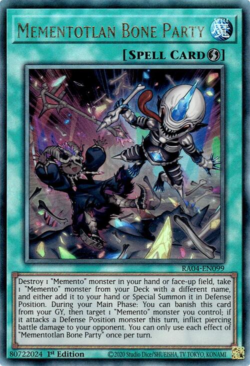 Mementotlan Bone Party [RA04-EN099] Prismatic Ultimate Rare | Gear Gaming Bentonville