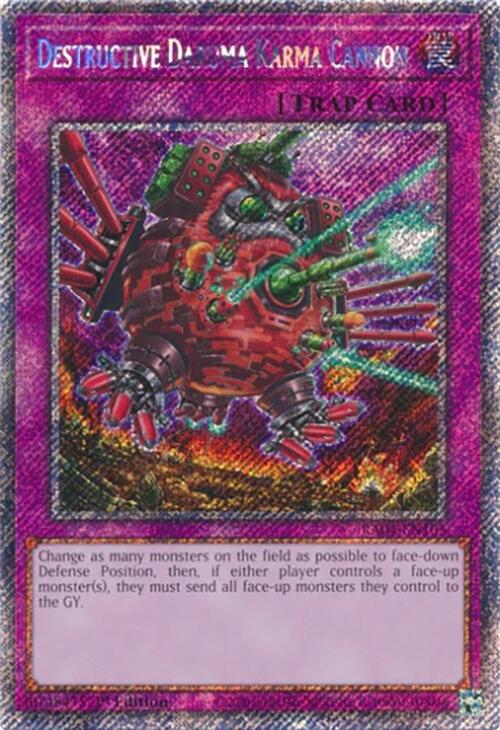 Destructive Daruma Karma Cannon [RA04-EN103] Platinum Secret Rare | Gear Gaming Bentonville
