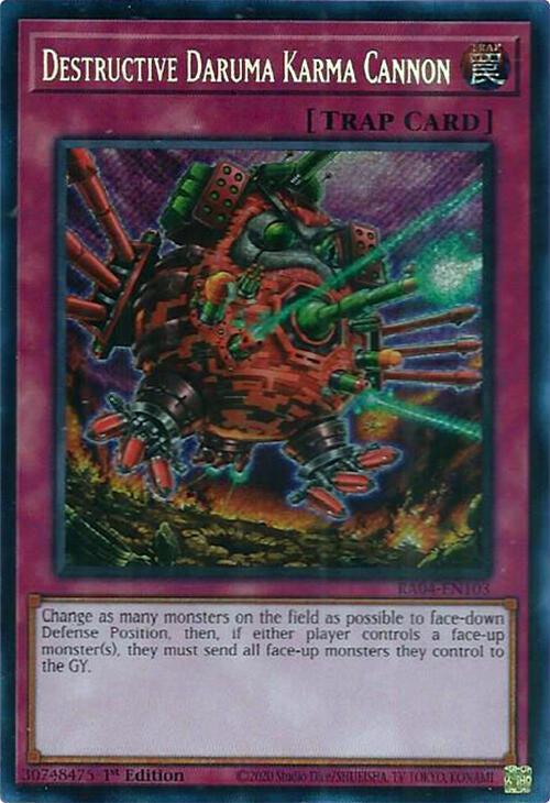 Destructive Daruma Karma Cannon [RA04-EN103] Secret Rare | Gear Gaming Bentonville
