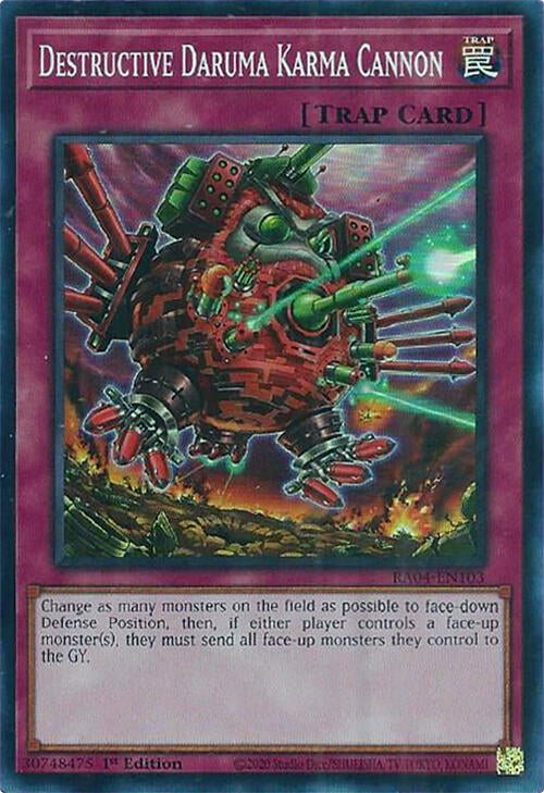 Destructive Daruma Karma Cannon [RA04-EN103] Super Rare | Gear Gaming Bentonville