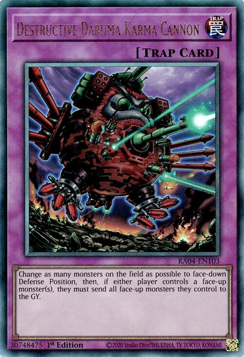 Destructive Daruma Karma Cannon [RA04-EN103] Prismatic Ultimate Rare | Gear Gaming Bentonville