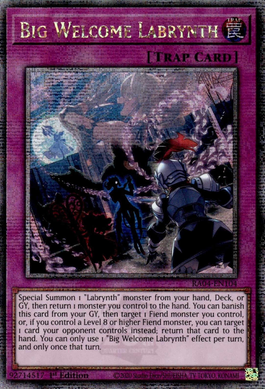 Big Welcome Labrynth [RA04-EN104] Quarter Century Secret Rare | Gear Gaming Bentonville