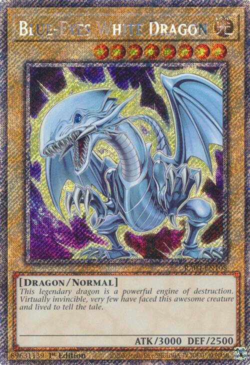 Blue-Eyes White Dragon (7th Art) [RA04-EN108] Platinum Secret Rare | Gear Gaming Bentonville
