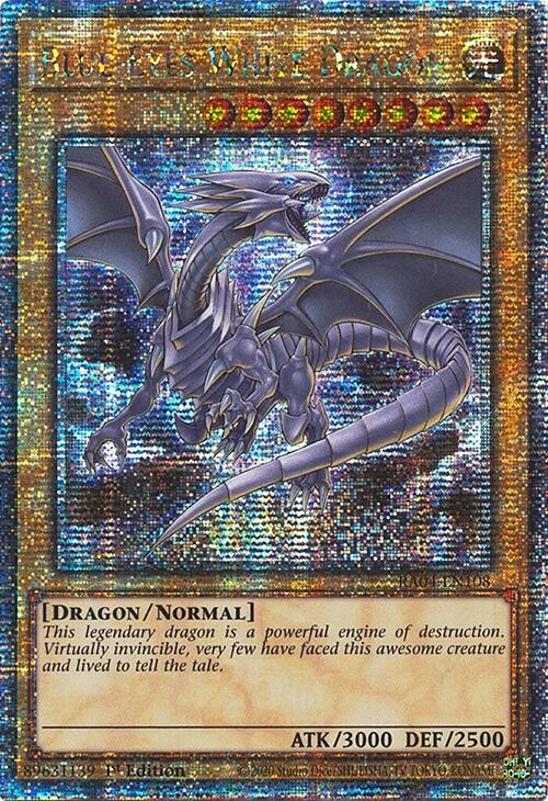Blue-Eyes White Dragon (8th Art) [RA04-EN108] Quarter Century Secret Rare | Gear Gaming Bentonville