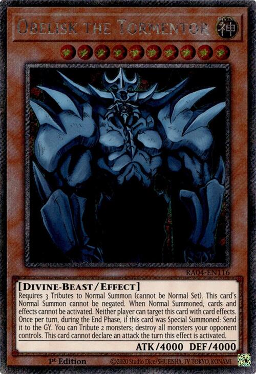 Obelisk the Tormentor [RA04-EN116] Platinum Secret Rare | Gear Gaming Bentonville