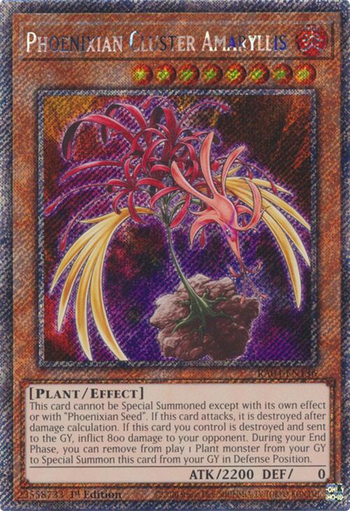 Phoenixian Cluster Amaryllis [RA04-EN136] Platinum Secret Rare | Gear Gaming Bentonville