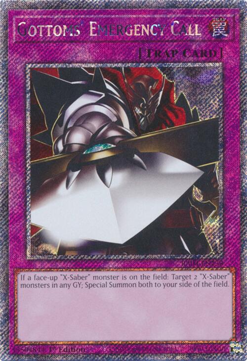 Gottoms' Emergency Call [RA04-EN138] Platinum Secret Rare | Gear Gaming Bentonville