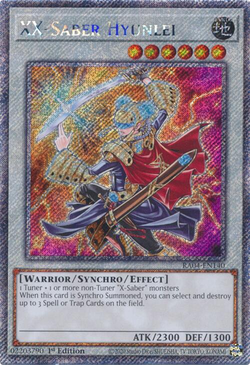 XX-Saber Hyunlei [RA04-EN140] Platinum Secret Rare | Gear Gaming Bentonville