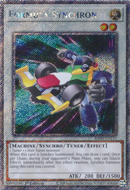 Formula Synchron [RA04-EN143] Platinum Secret Rare | Gear Gaming Bentonville
