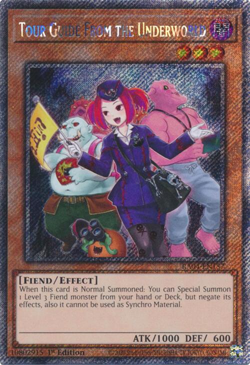 Tour Guide from the Underworld (Alternate Art) [RA04-EN157] Platinum Secret Rare | Gear Gaming Bentonville