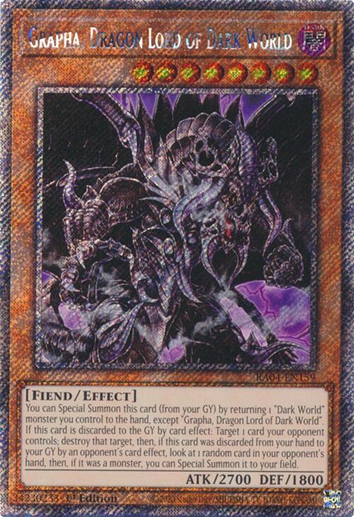 Grapha, Dragon Lord of Dark World [RA04-EN159] Platinum Secret Rare | Gear Gaming Bentonville