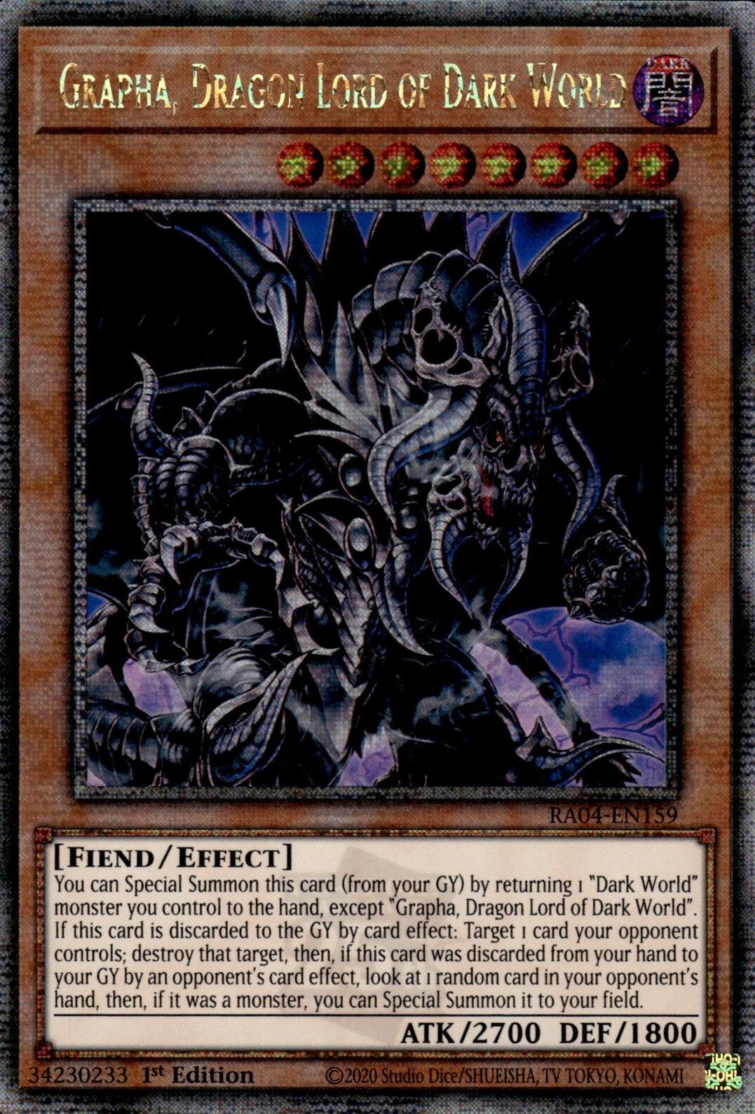 Grapha, Dragon Lord of Dark World [RA04-EN159] Quarter Century Secret Rare | Gear Gaming Bentonville