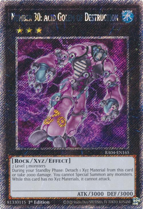 Number 30: Acid Golem of Destruction [RA04-EN165] Platinum Secret Rare | Gear Gaming Bentonville