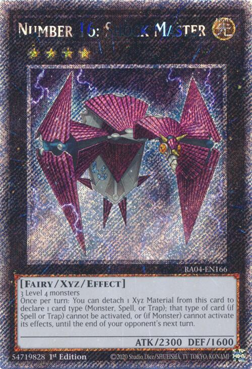Number 16: Shock Master [RA04-EN166] Platinum Secret Rare | Gear Gaming Bentonville