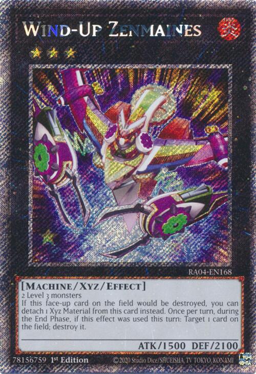 Wind-Up Zenmaines [RA04-EN168] Platinum Secret Rare | Gear Gaming Bentonville
